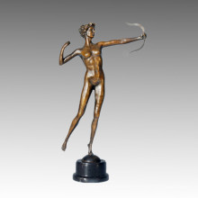 Sport-Statue Bogenschütze Dame Bronze Skulptur, Milo TPE-124